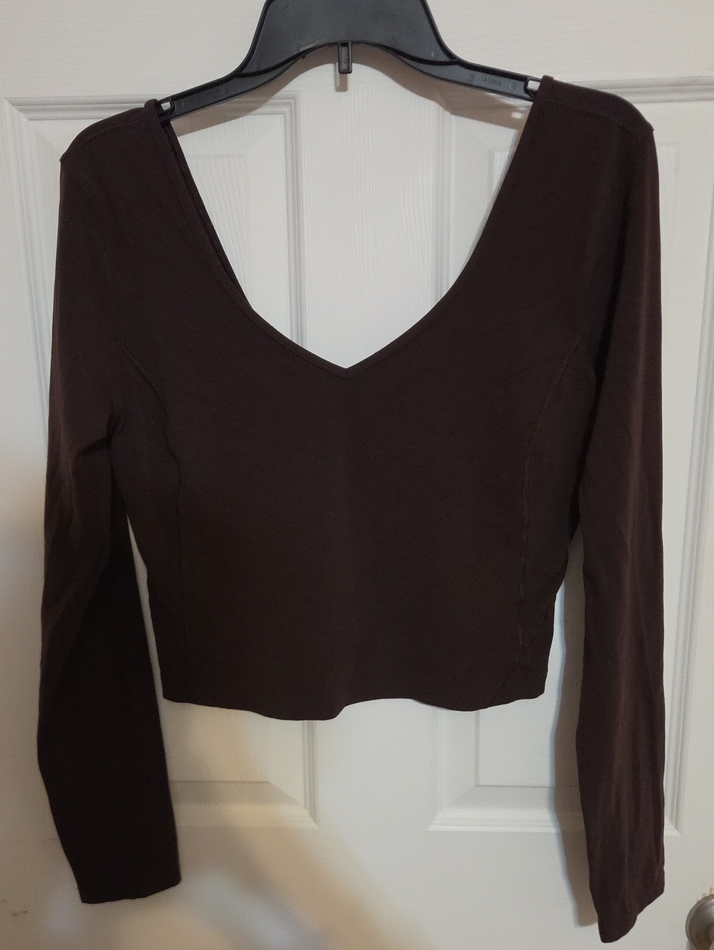 lululemon athletica Brown V-Neck Long Sleeve Top